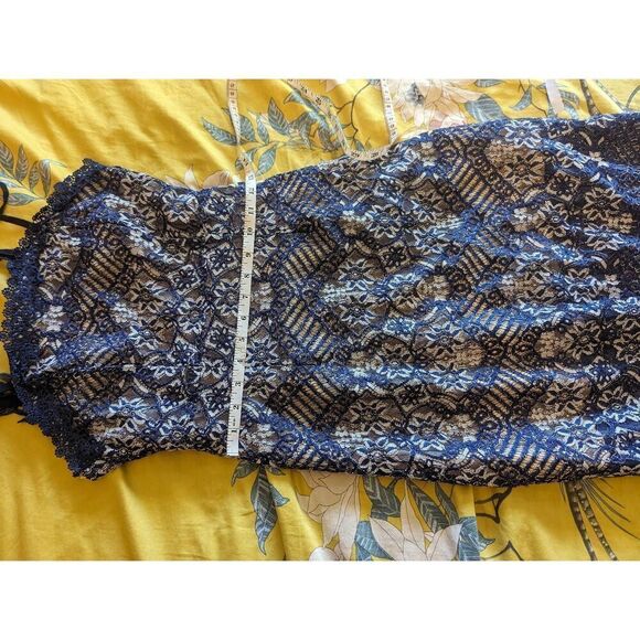 Brand New Foxiedox Women’s XS Blue Embroidered Fringe Maxi Dress Summer - Picture 8 of 8